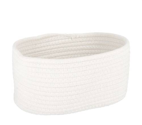 Cesto corda cotone naturale bianco ovale grande 28x21
