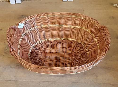 Cesto ovale vimini rosso con manici cm 60x40x25h