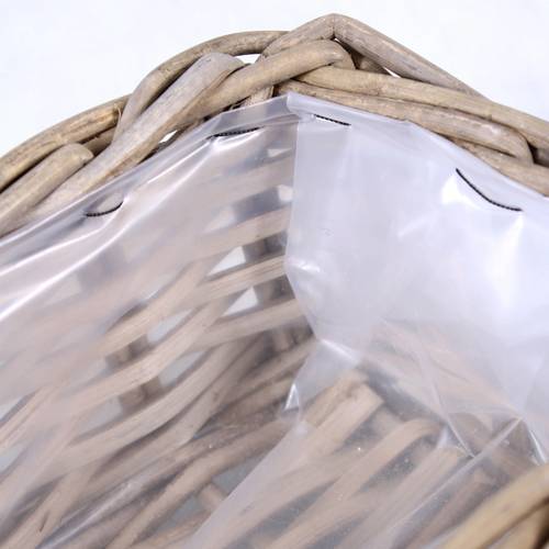 Cesto rettangolare giunco grigio stretto 34x18