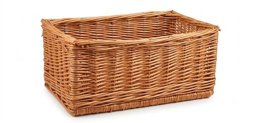 Cesto rettangolare vimini rosso 40x25x20h