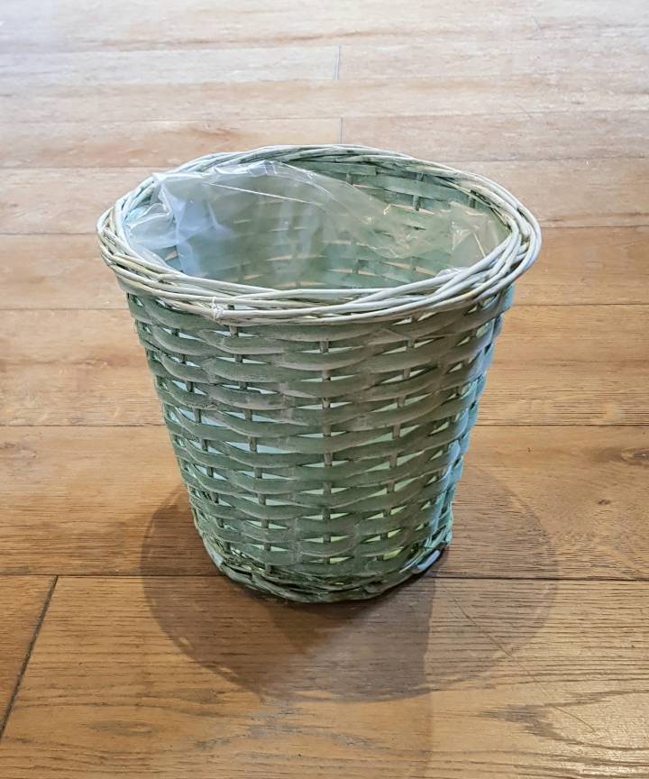 Cesto vimini colorato verde portavaso 20 cm