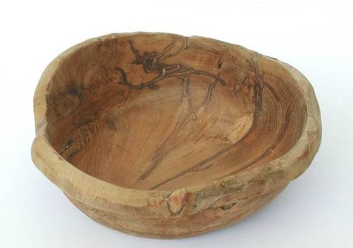 Ciotola legno teak bordo sottile cm30