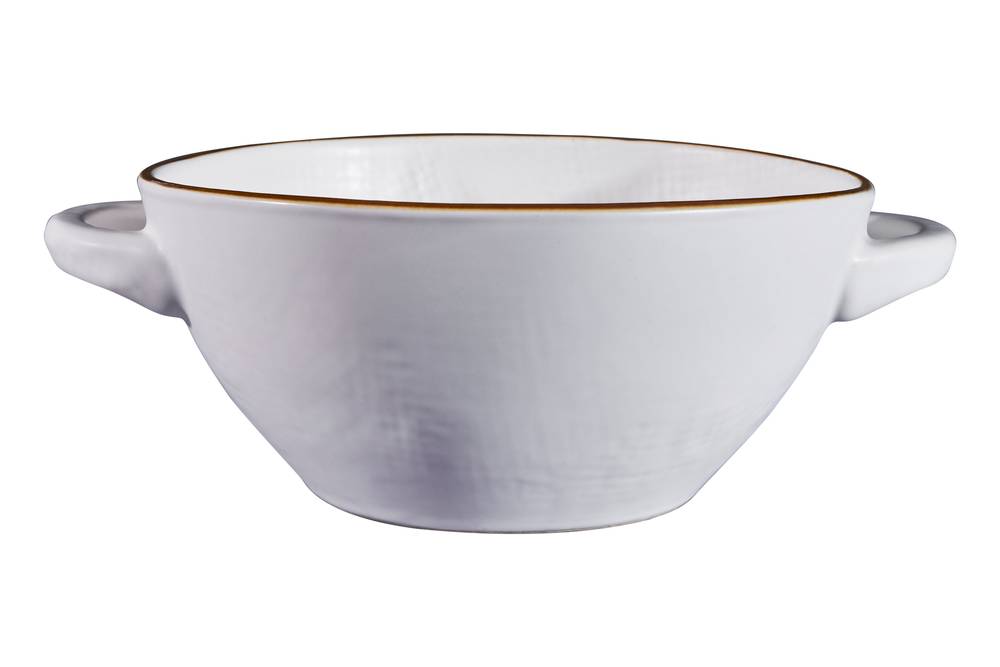 Ciotola zuppa con manici bianca porcellana collezione mediterraneo