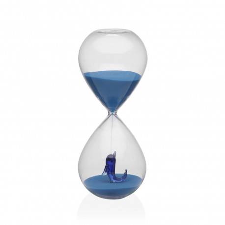 Clessidra vetro decoro delfino blu 30 minuti 20h