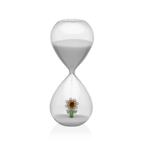 Clessidra vetro decoro fiore 30 minuti 20h