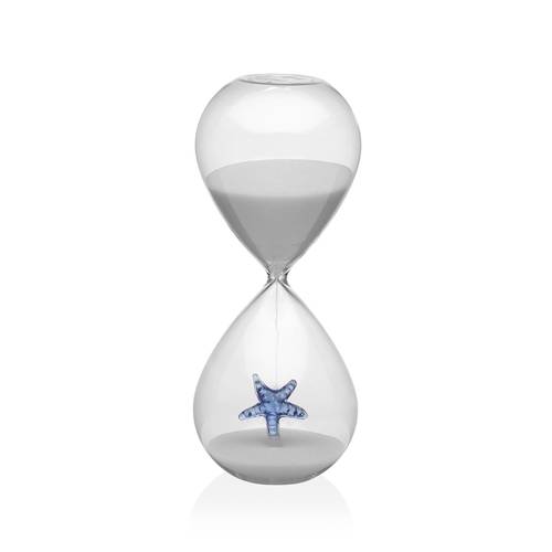 Clessidra vetro decoro stella marina blu 30 minuti 20h