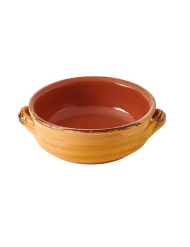 Cocotte terracotta giallo da fuoco e forno con manici