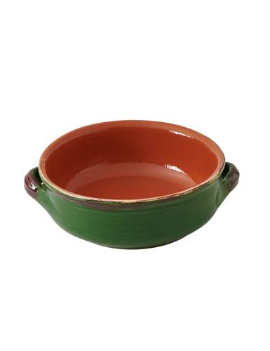 Cocotte terracotta verde da fuoco e forno con manici