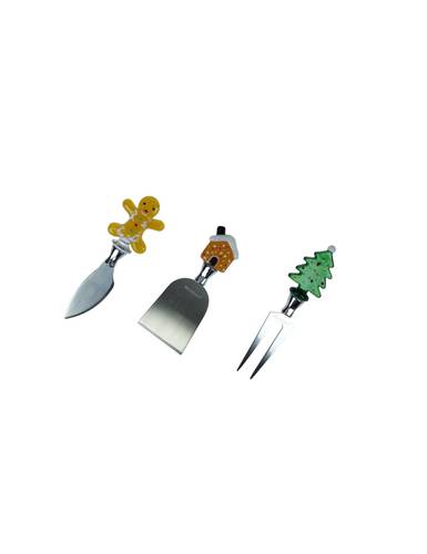 Coltelli formaggio Jingle bells di natale set 3 pezzi