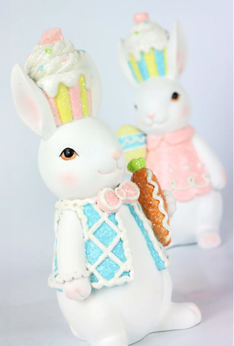 Coniglietto bianco candy con cupcake 16h