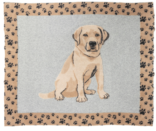 Coperta lana cani I love Labrador 130x150