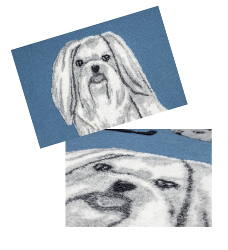 Coperta lana cani I love Maltese 130x150