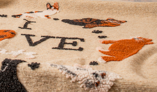Coperta lana gatti I love Cats 130x150