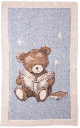 Copertina lana baby Orsetto con libro 75x135