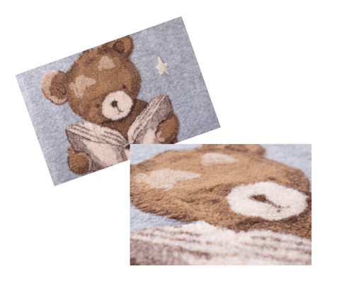 Copertina lana baby Orsetto con libro 75x135