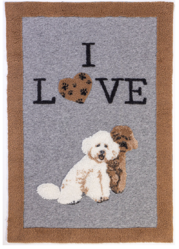 Copertina lana cani I love Barboncino 75x120