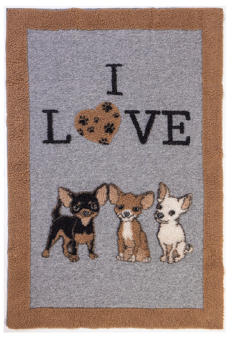 Copertina lana cani I love Chihuahua 75x120