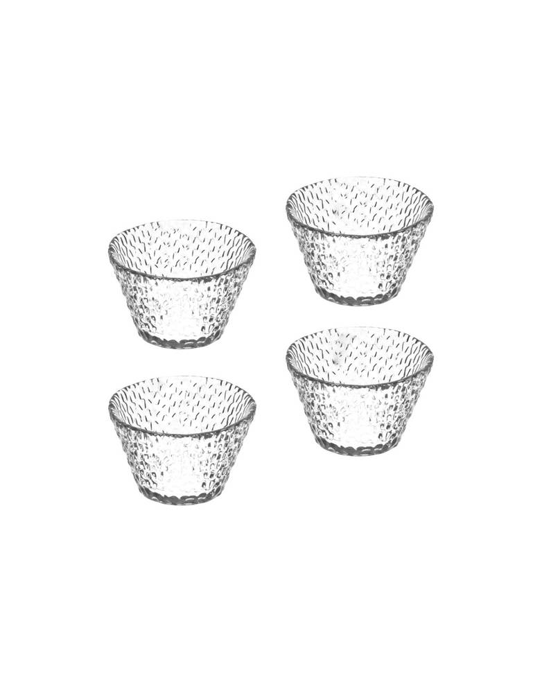 Coppetta vetro trasparente Drop set 4 pz per dolci e frutta