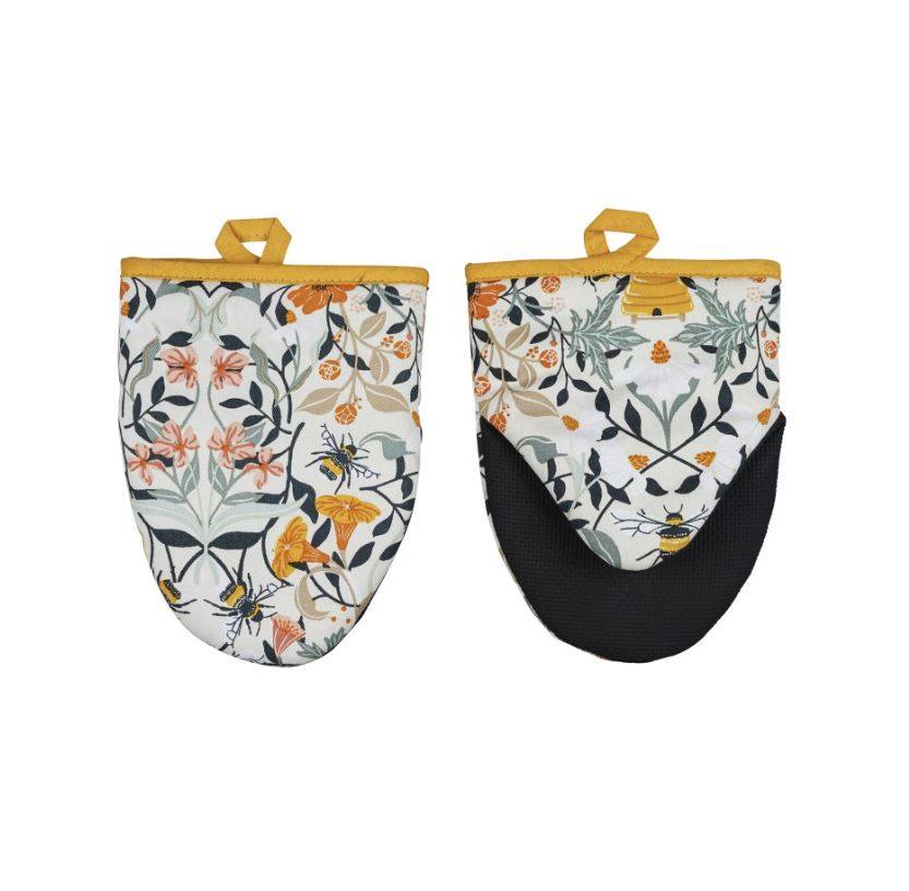 Coppia presine a guanto Api e fiori Bee Bloom