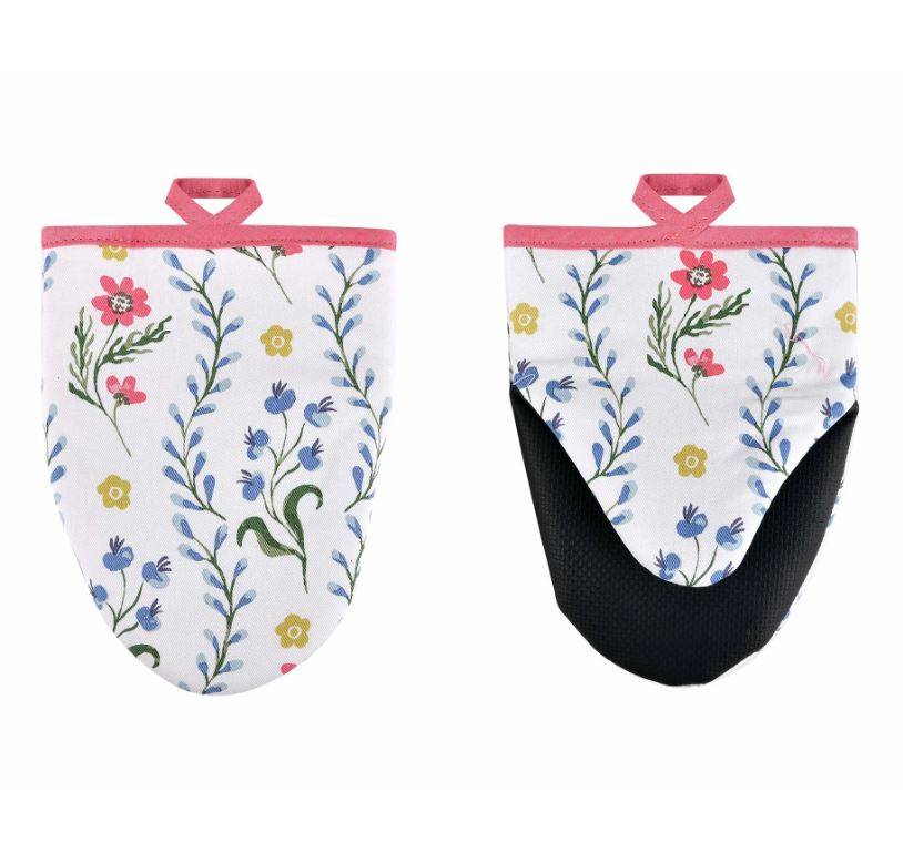 Coppia presine a guanto fiori Boho Floral