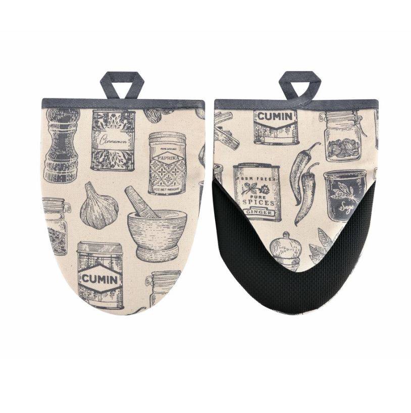 Coppia presine a guanto grigio spezie Herbs and Spices