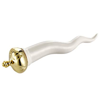 Corno portafortuna ceramica bianco e oro