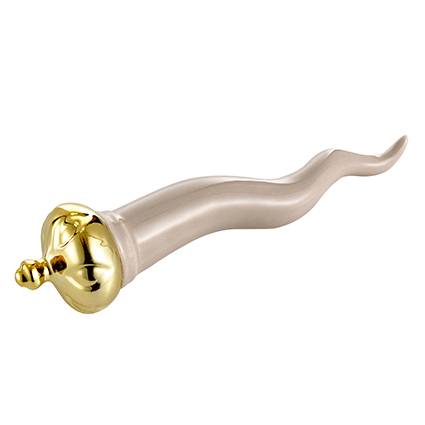 Corno portafortuna ceramica panna e oro