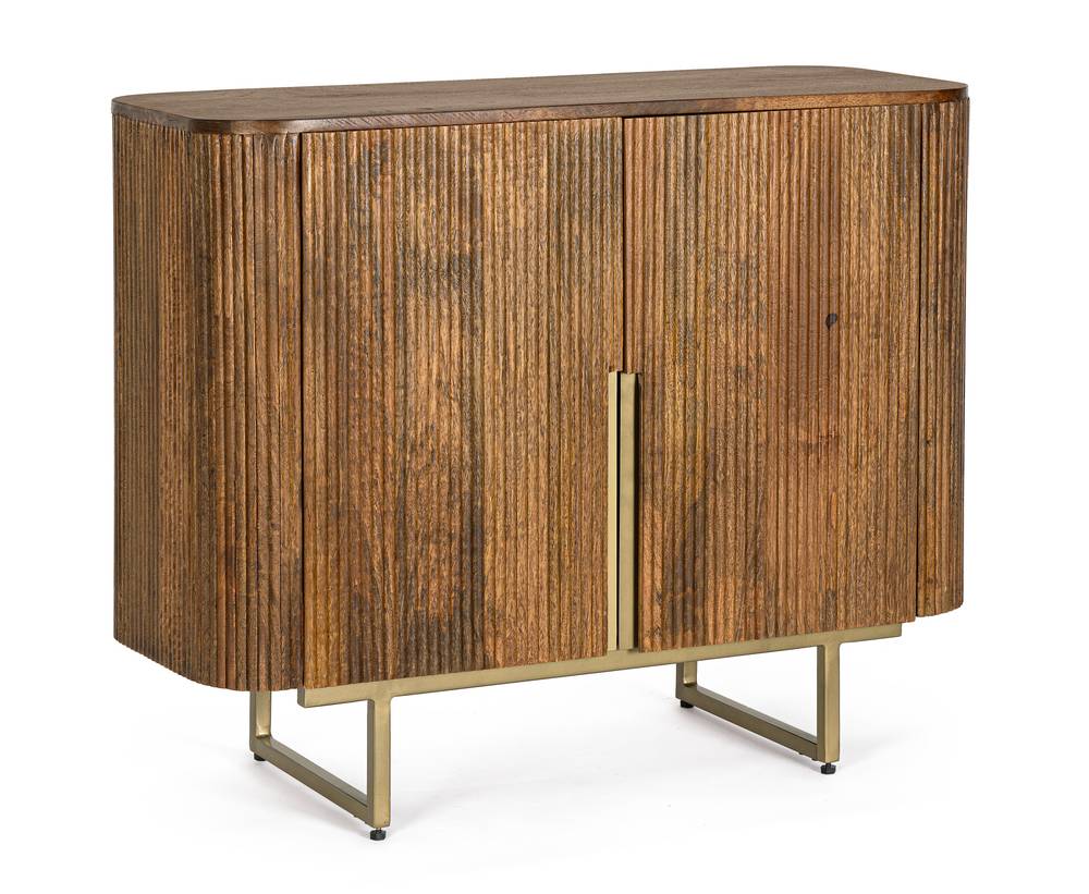 Credenza Vilas legno mango 2 ante stondata piedi metallo