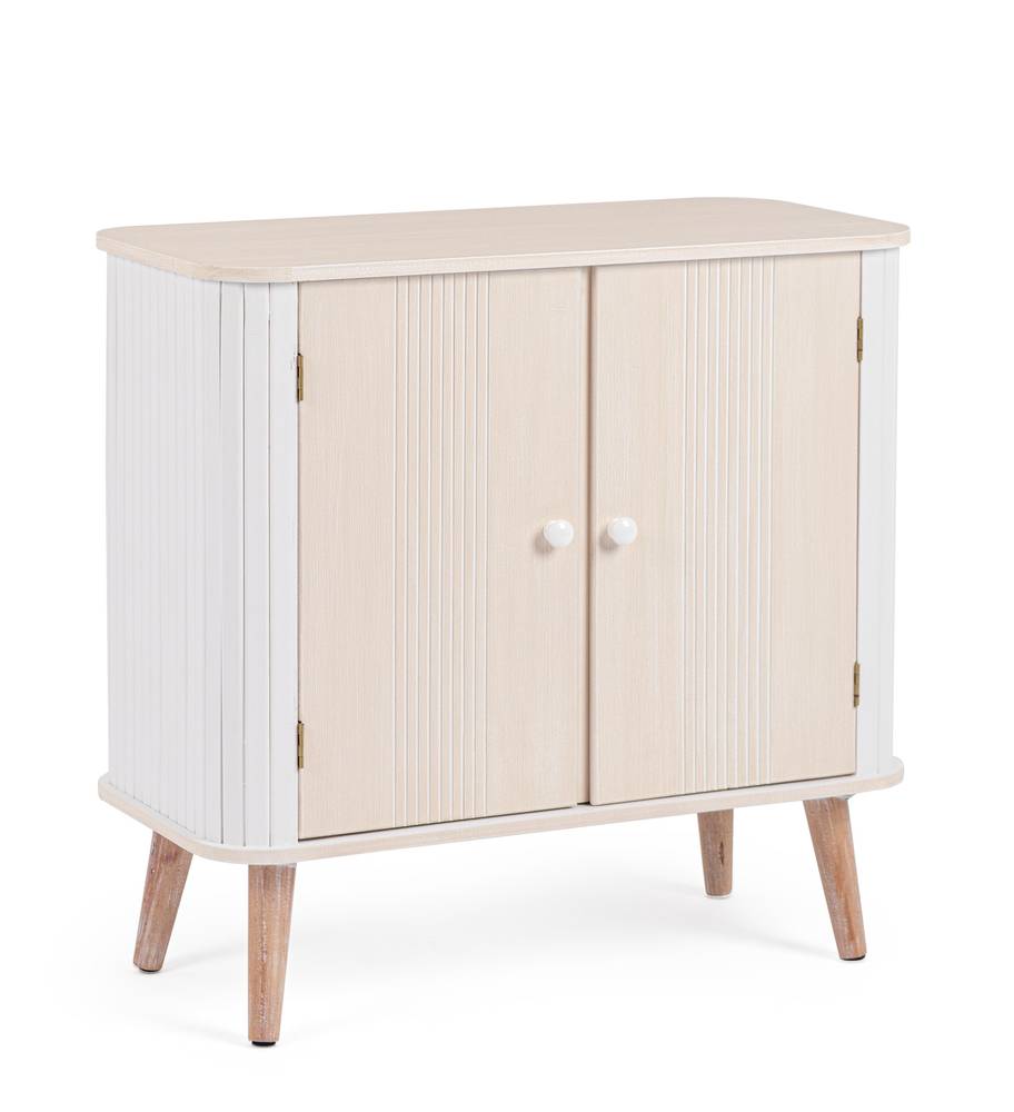Credenza legno bianco tortora 2 ante finitura rigata