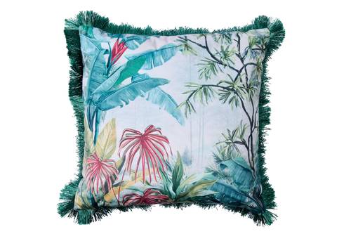Cuscino Butterfly palme tropicali fondo turchese 45x45