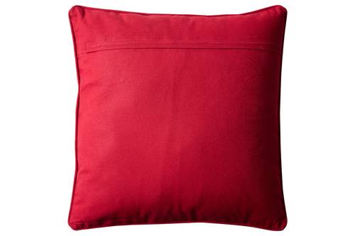 Cuscino Embroidery donna con uccellino fondo rosso 50x50