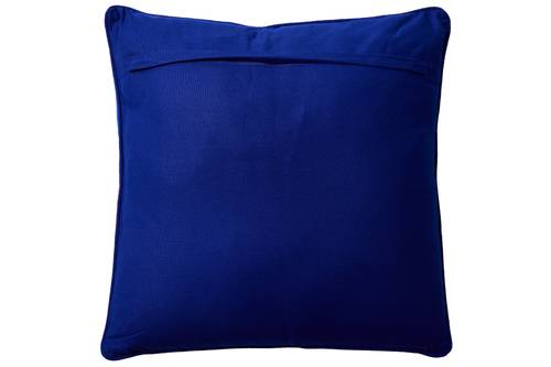 Cuscino Embroidery fiori blu su fondo arancio 50x50