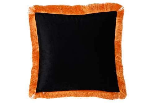 Cuscino Malindi zebra frange arancio 45x45