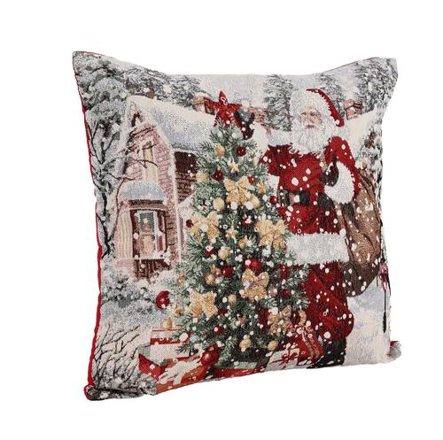 Cuscino Natale Gobelin Babbo e albero natalizio 45x45