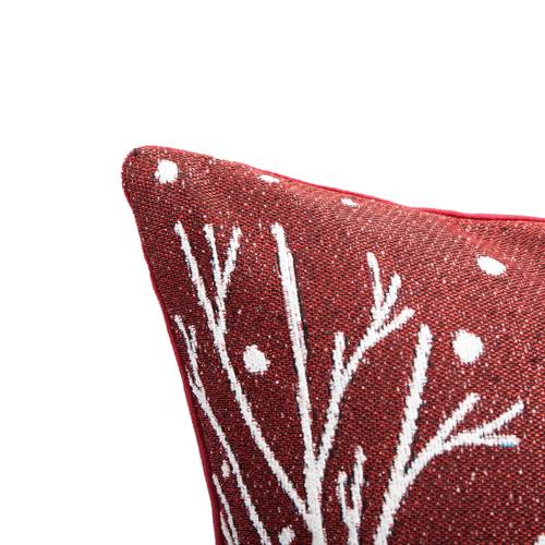 Cuscino Villaggio Natale Casette fondo rosso 45x45