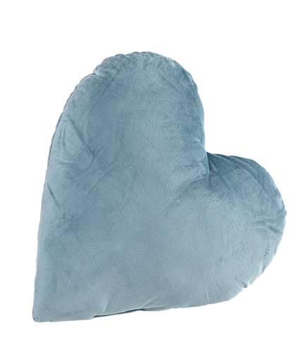 Cuscino cuore velluto azzurro 42x41