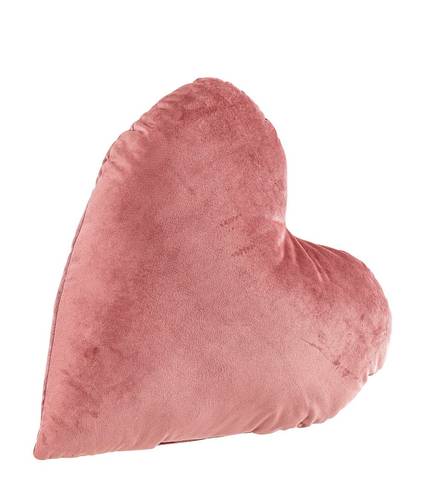 Cuscino cuore velluto rosa antico 42x41