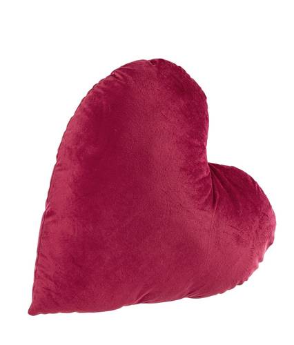 Cuscino cuore velluto rosso 42x41