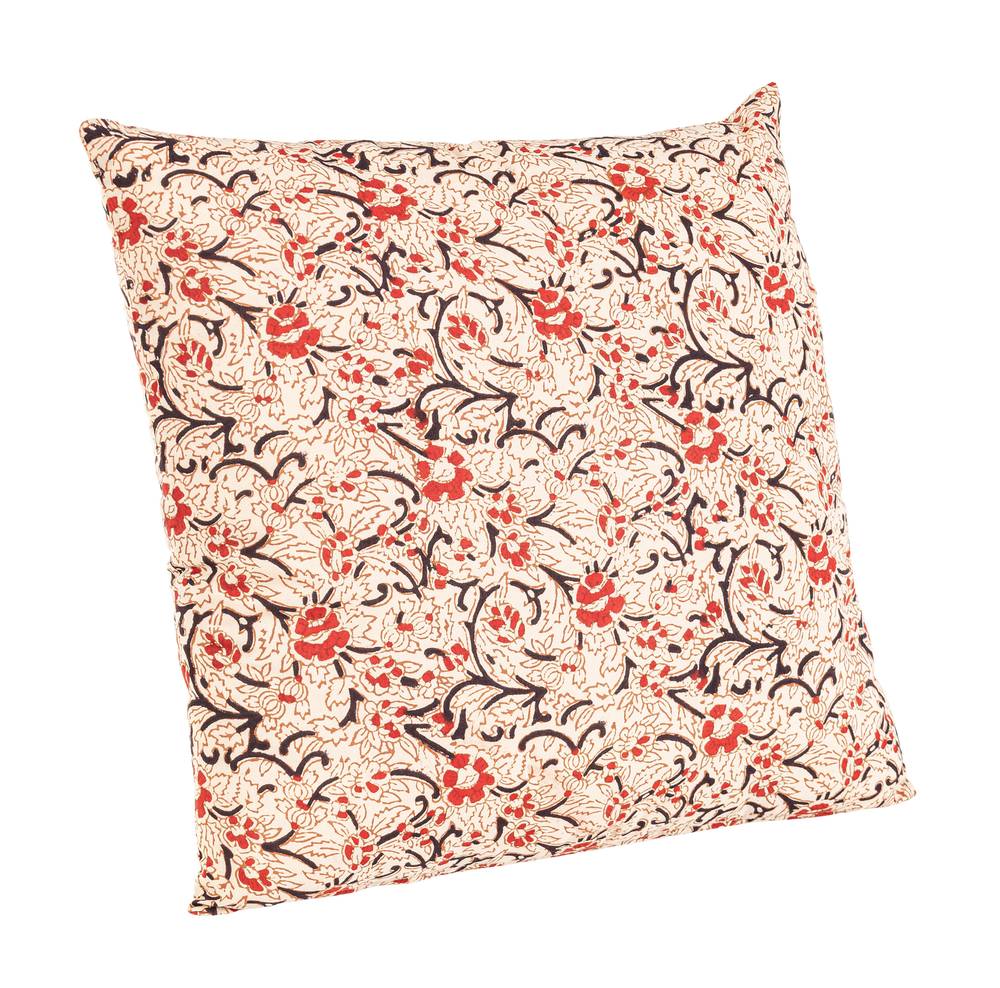 Cuscino fiori rossi su fondo bianco da divano 45x45