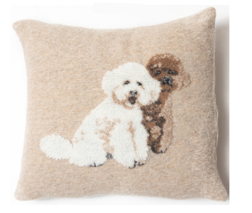 Cuscino lana cani Barboncino 50x50