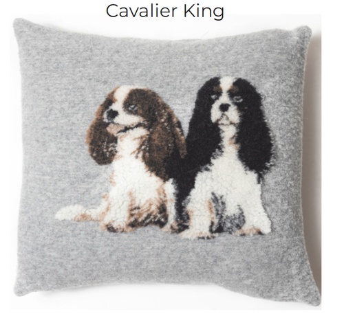 Cuscino lana cani cavalier king 50x50