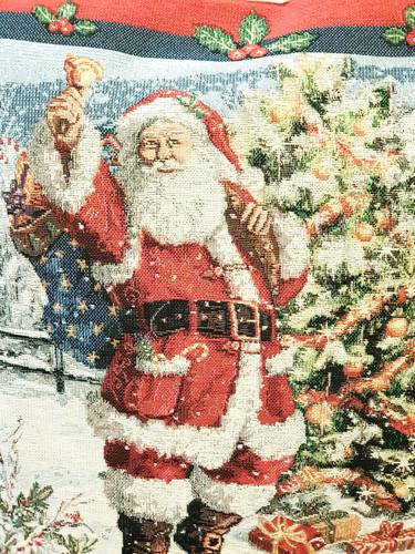 Cuscino natalizio gobelin babbo natale e albero 40x40