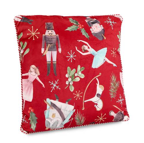 Cuscino schiaccianoci e ballerine rosso 45x45