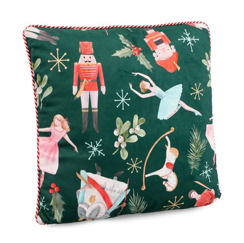 Cuscino schiaccianoci e ballerine verde 45x45