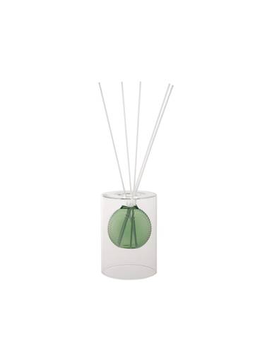 Diffusore profumo vetro bottiglia Parfum verde con bastoncini bianchi