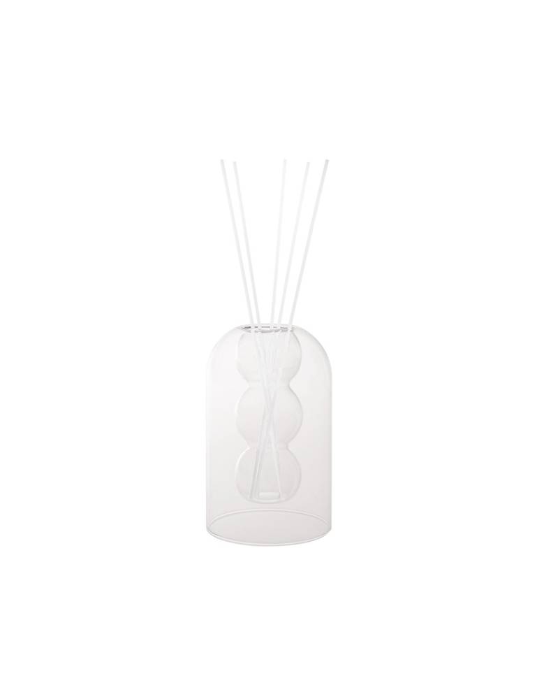 Diffusore profumo vetro bubble trasparente con bastoncini bianchi