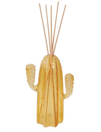 Diffusore profumo vetro cactus giallo con bastoncini bamboo