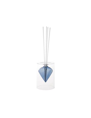 Diffusore profumo vetro diamond blu con bastoncini bianchi