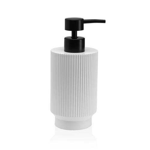 Dispenser sapone liquido bianco righe base stretta