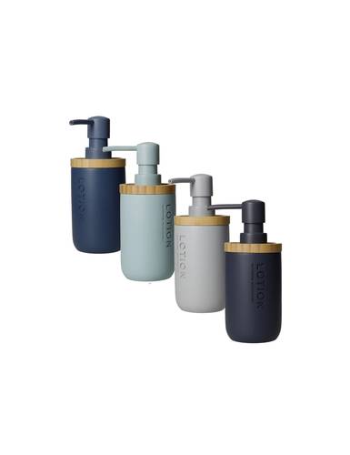 Dispenser sapone liquido poliresina e bamboo linea modern